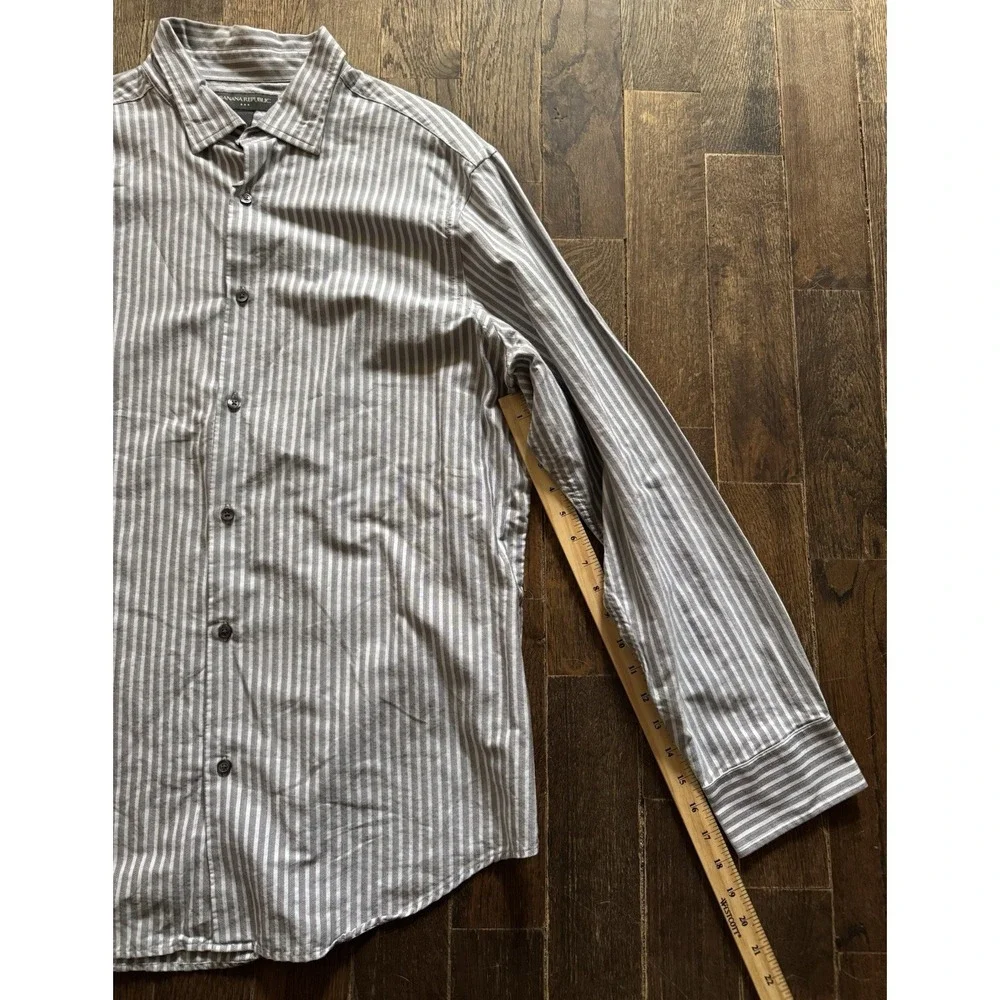 Banana Republic Button Up Mens XXL Multicolor Excellent Striped‎ Slim Fit Cotton